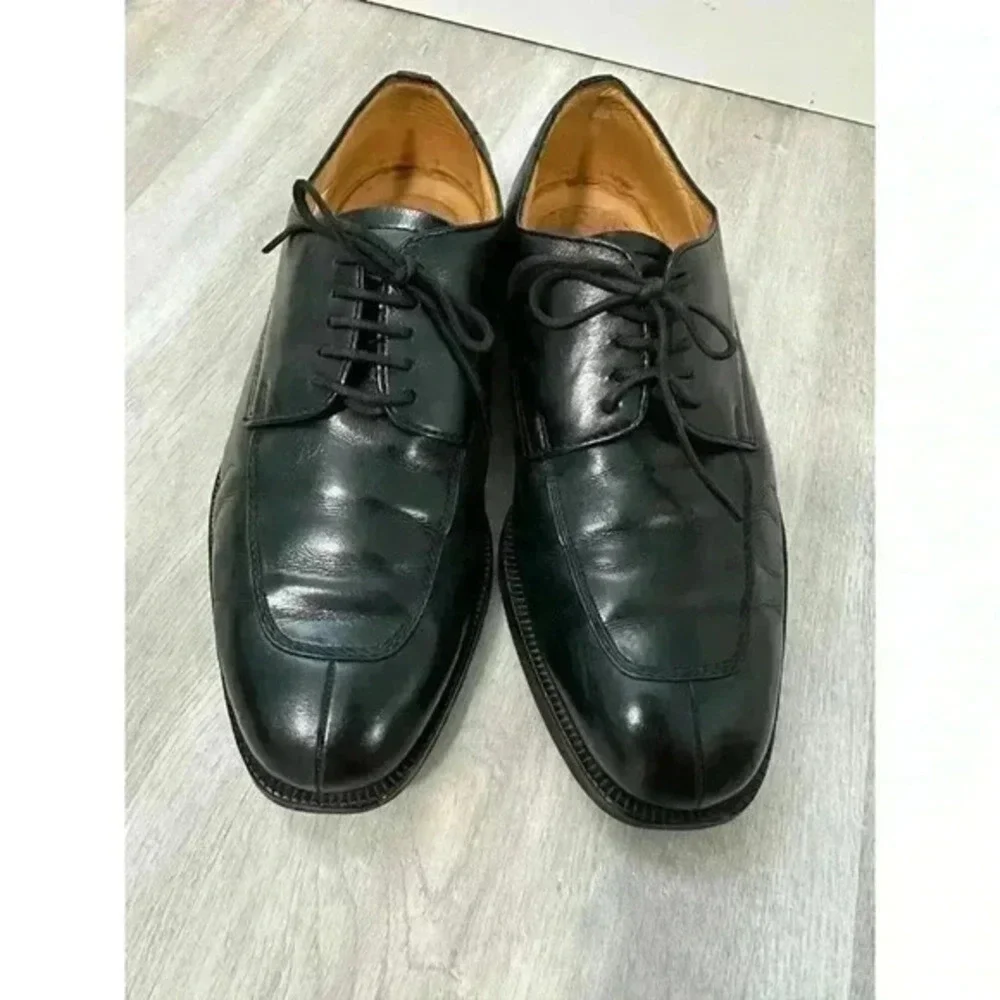 Burberry London Mens Black Leather Cap Toe Derby Dress Shoes Size 6.5